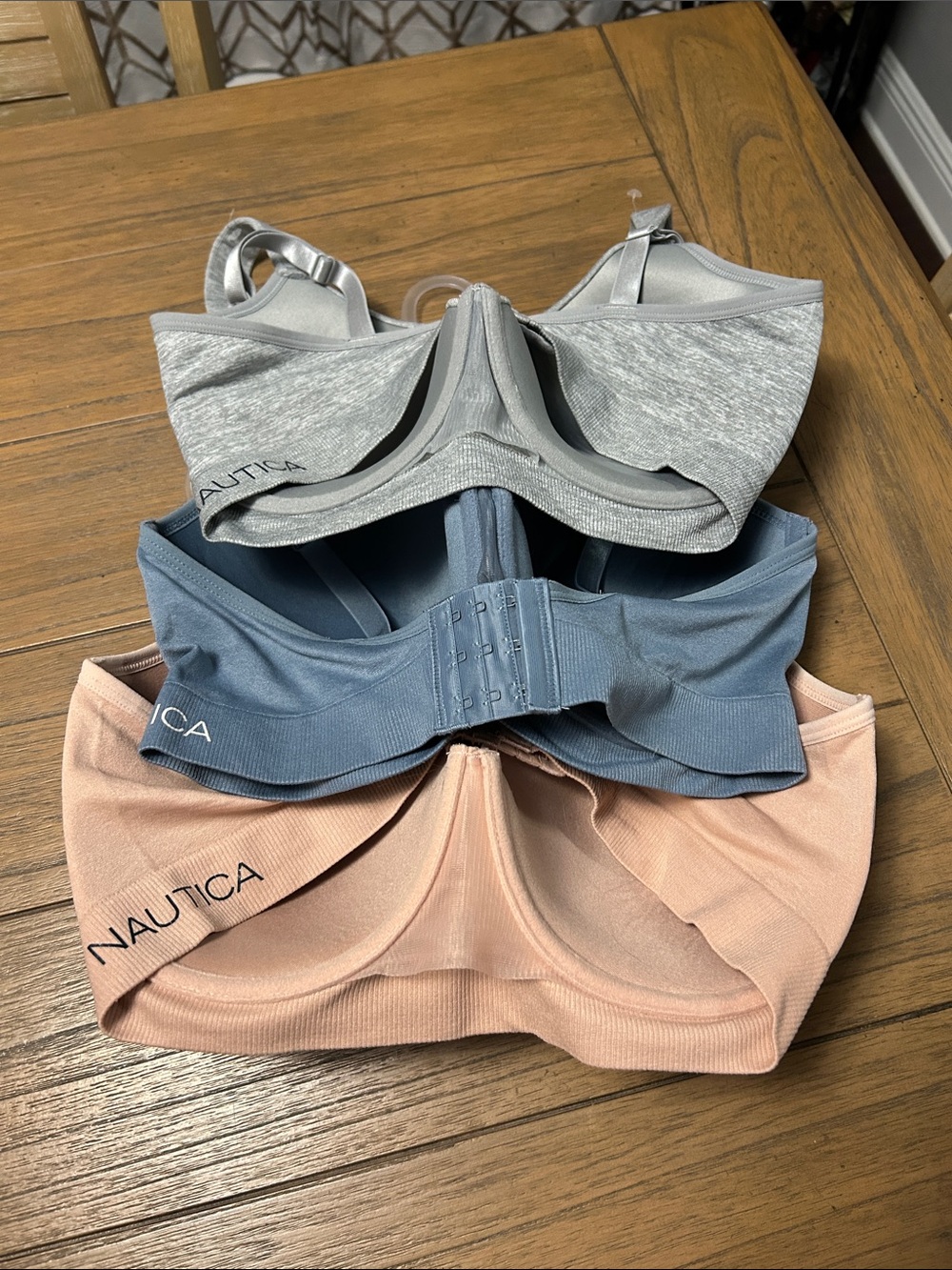 Nautica 3-Pack T-shirt Bras in Blush, Grey and Slate Blue - Picture 4 of 8